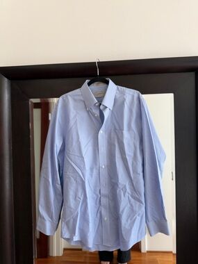 Nordstrom Blue Tiny-Check Dress Shirt